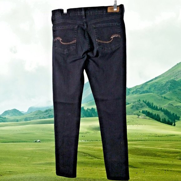 Signature Jeans Womans 10 Large Low Rise Ankle Skinny Pants Dark Wash - Picture 7 of 13